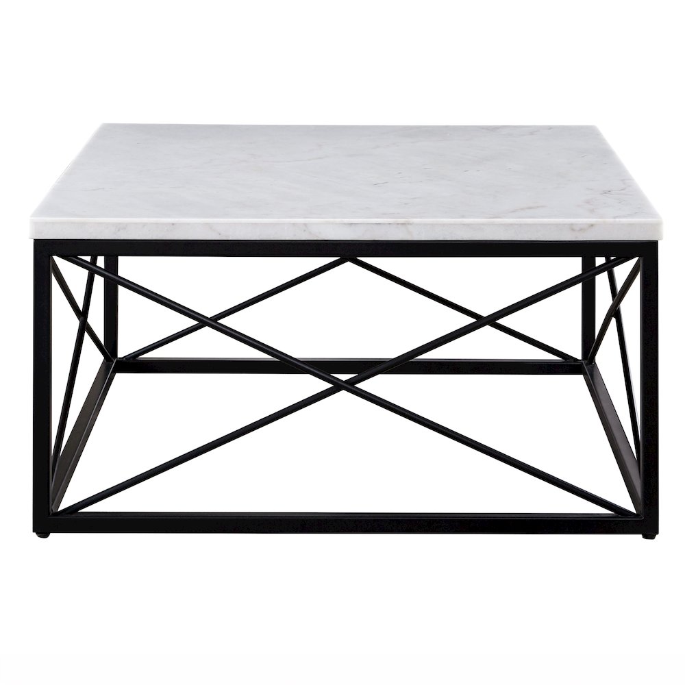 Skyler White Marble Top Square. Picture 1