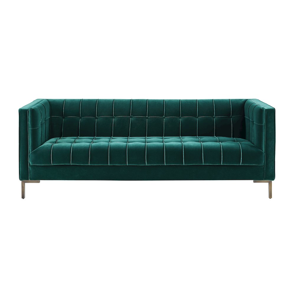 Isaac Green Velvet Sofa. Picture 3