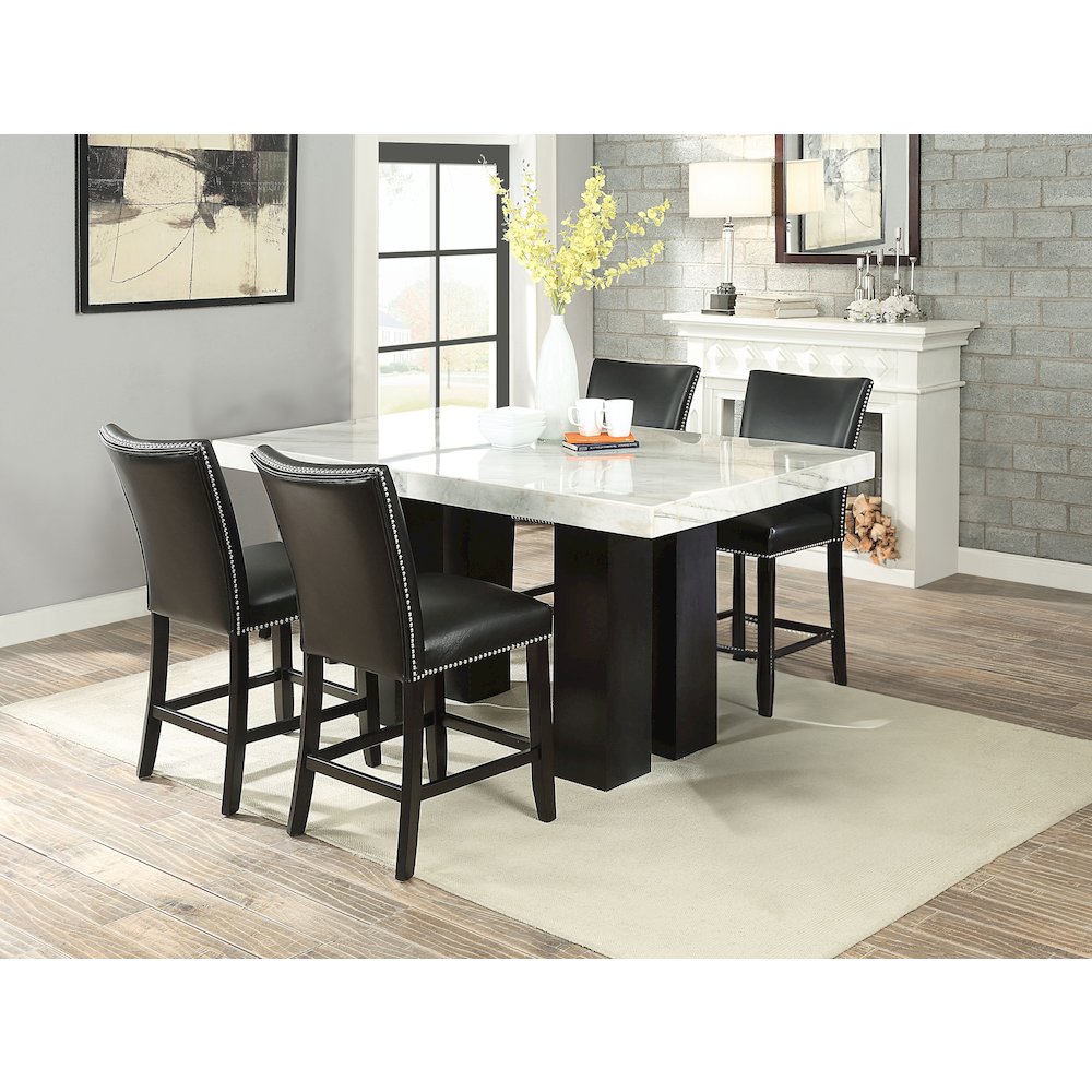Camila 5PC Rectangle Counter Set Black Chair. Picture 4