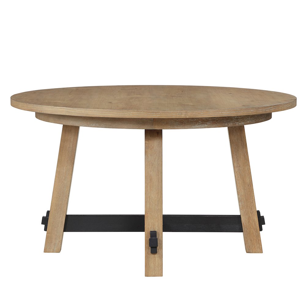 Aubrey 54" Round Dining Table, Brown. Picture 3