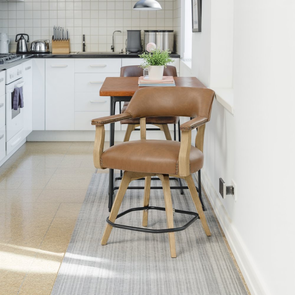 Swivel Counter Armchair with Backs and with Arm Rest Design. Picture 3