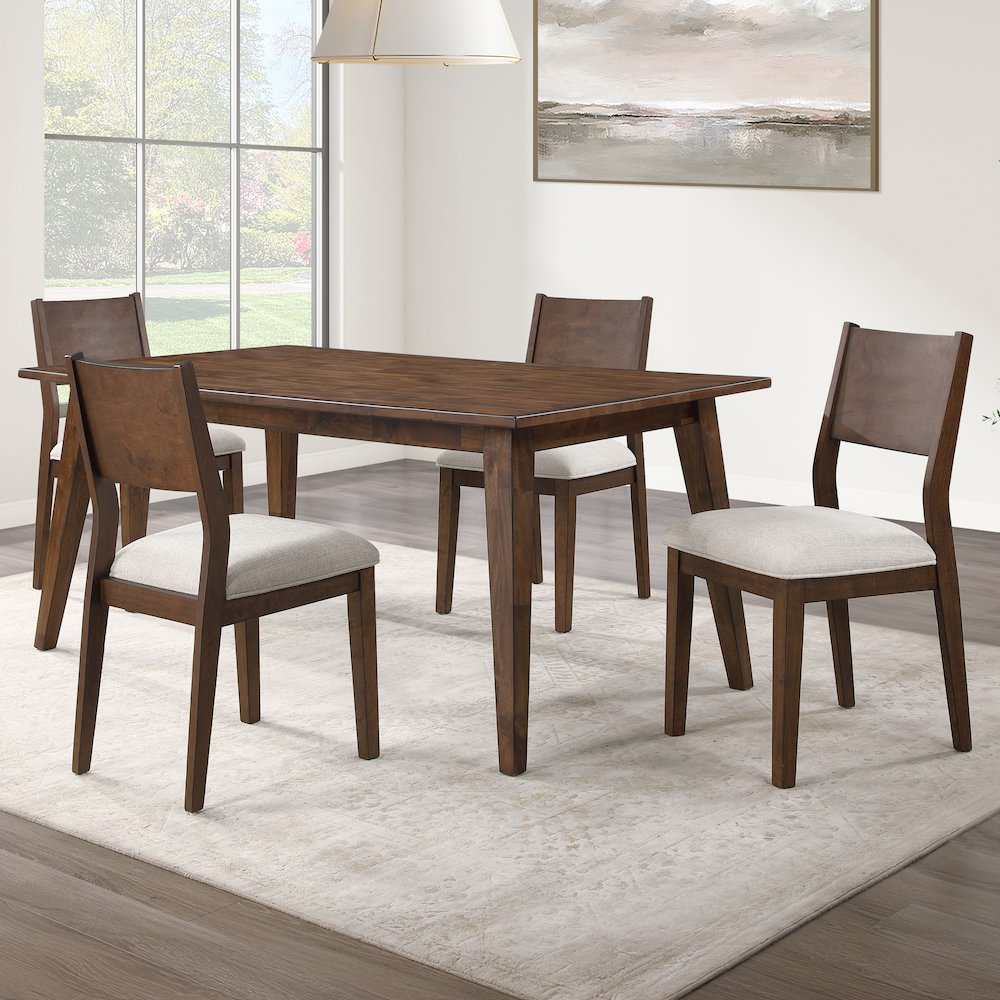 Canton 72" Solid Wood Table, 4 Side Chairs. Picture 4