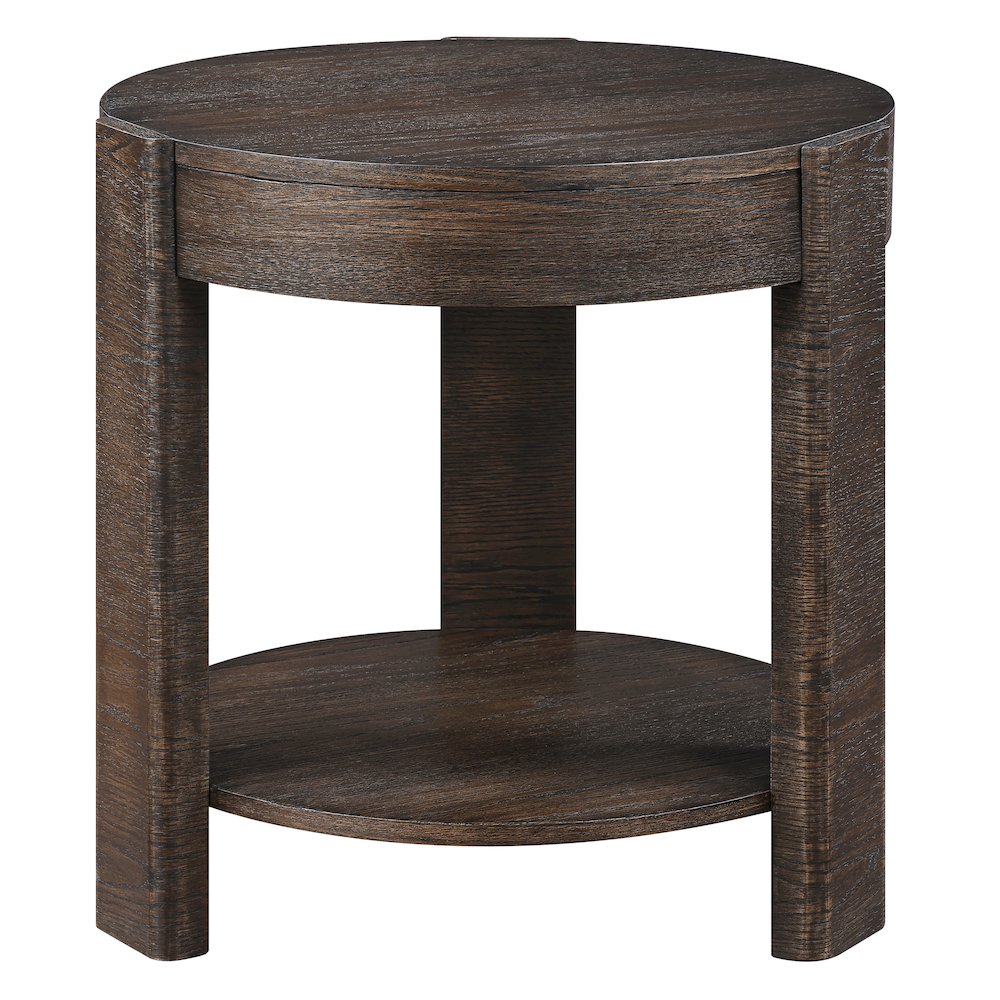 Salina Espresso Round End Table. Picture 2