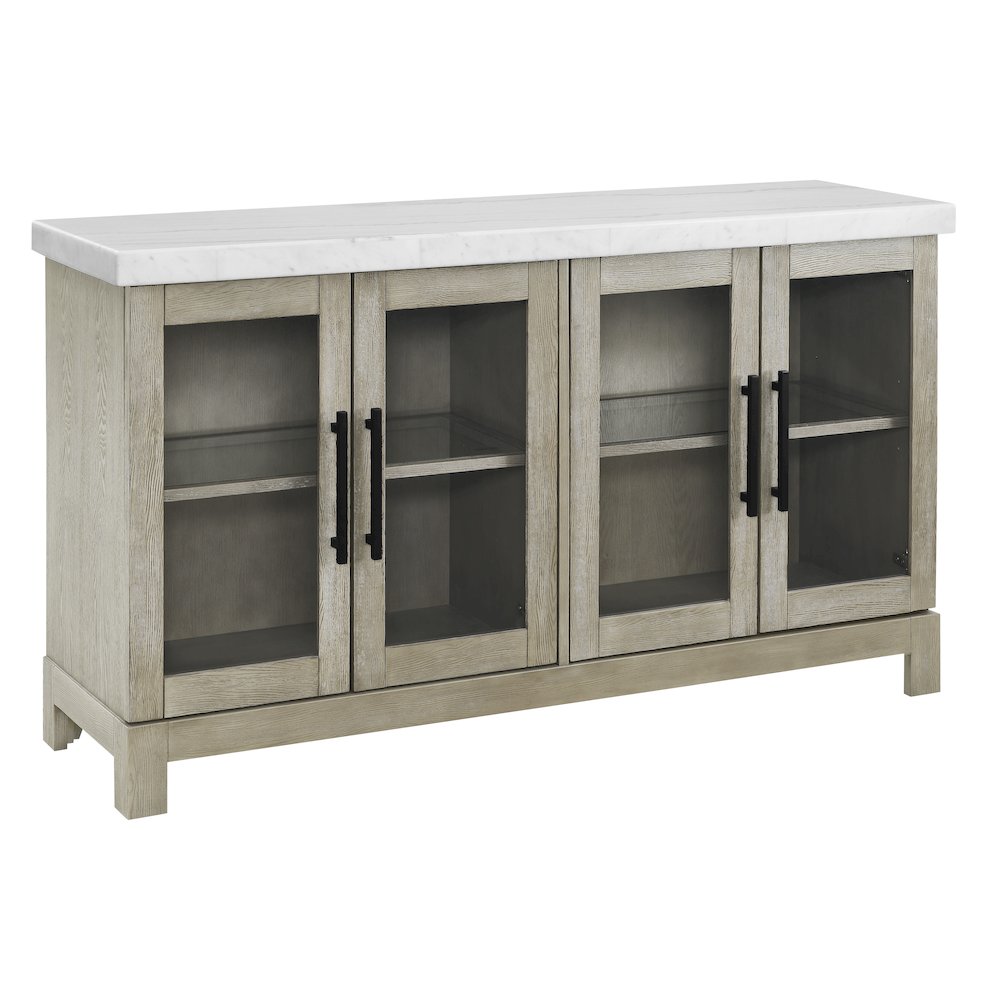 Carena White Marble Top Sideboard w/Powe. Picture 1