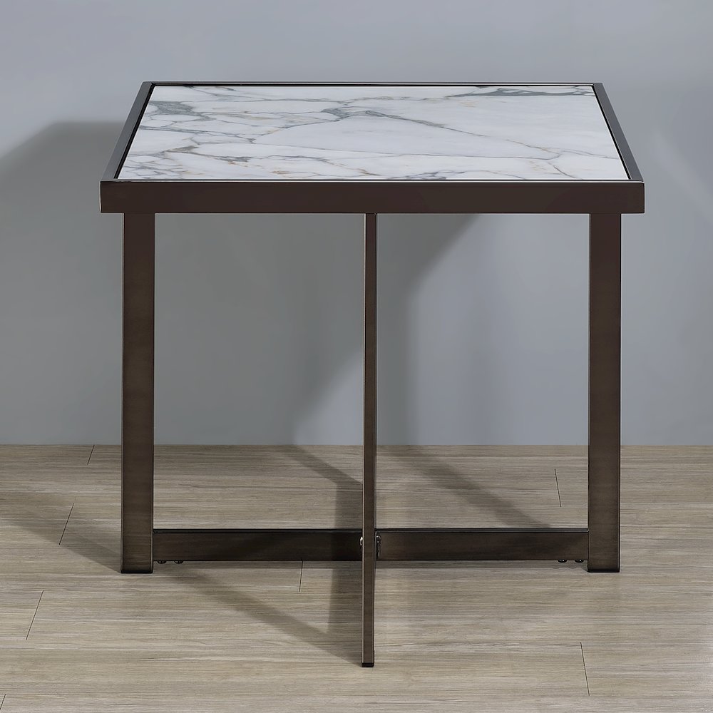 Kayley Sintered Stone Square End Table. Picture 6
