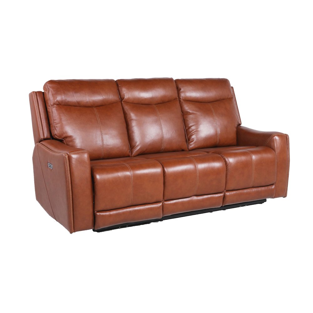 Natalia Power Recliner Sofa - Caramel Leather. Picture 1