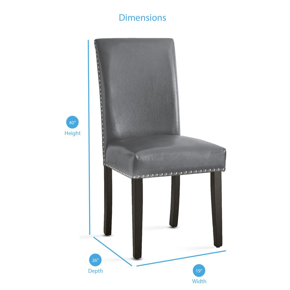 Gray Side Chair - set of 2, Espresso/gray. Picture 2