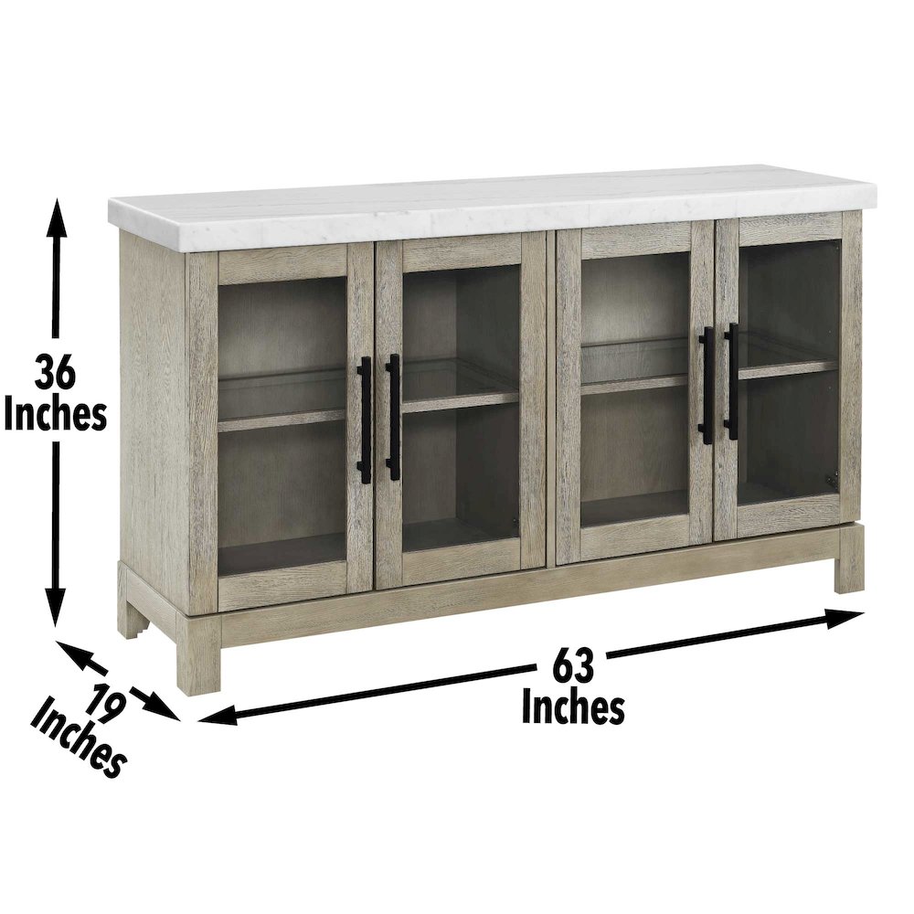 Carena White Marble Top Sideboard w/Powe. Picture 7