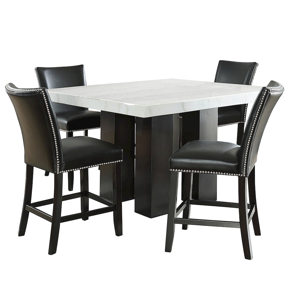 Camila Square 5PC Counter Set Black Chair. Picture 1