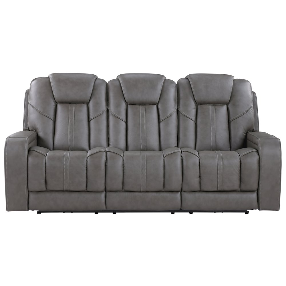 Daniel Triple Power Leather Theater Sofa. Picture 4