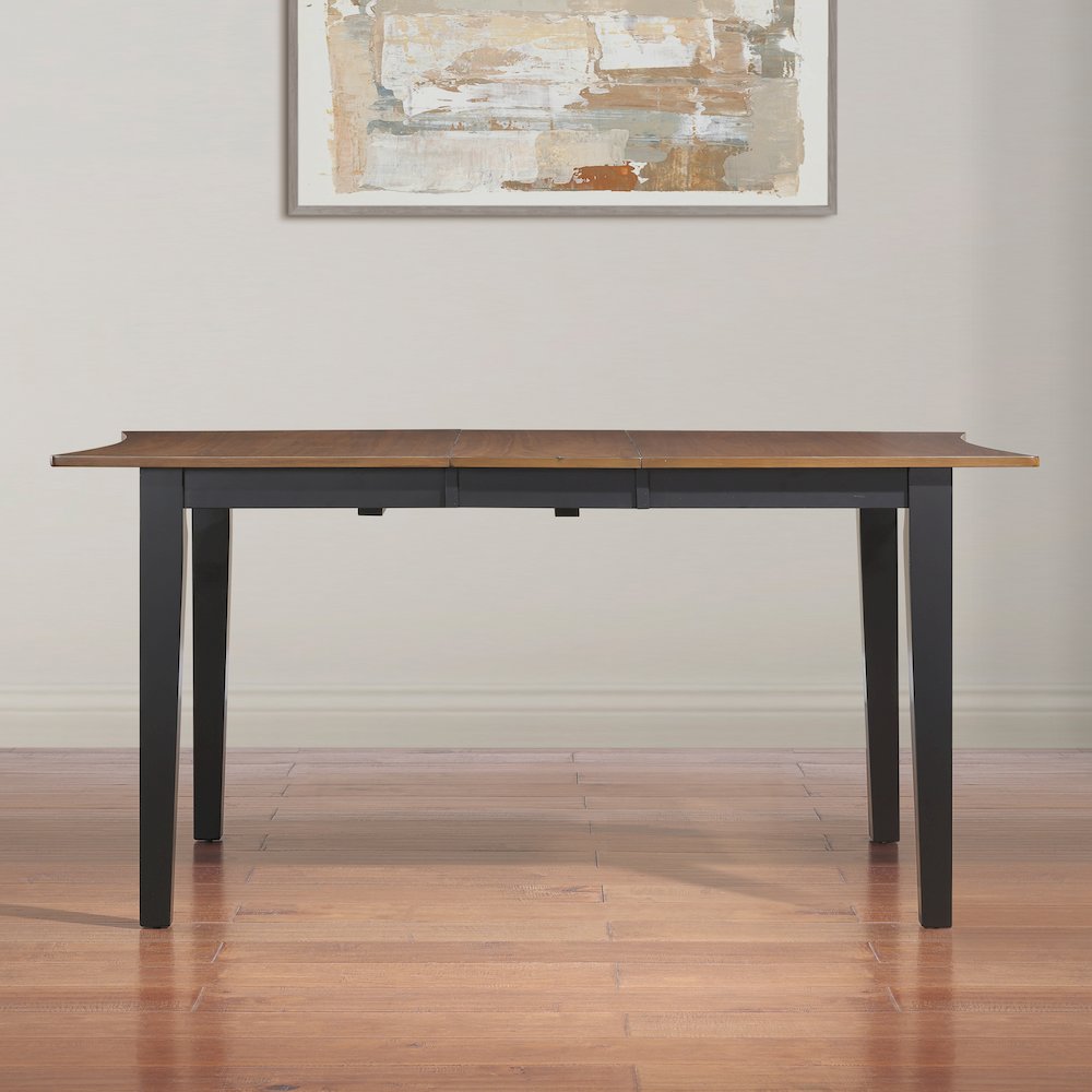 Joplin 50-62" Dining Table w/12" Leaf, Walnut and Ebony finish. Picture 4