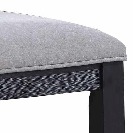 Yves Black Counter Table With Storage and 4 Grey Counter Chairs. Picture 7