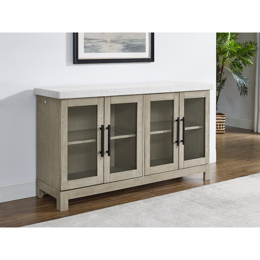 Carena White Marble Top Sideboard w/Powe. Picture 6