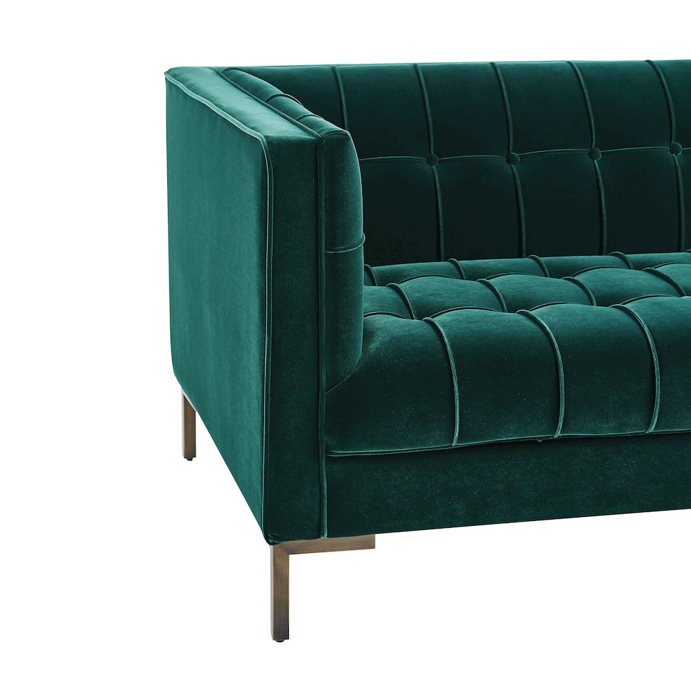 Isaac Green Velvet Sofa. Picture 6