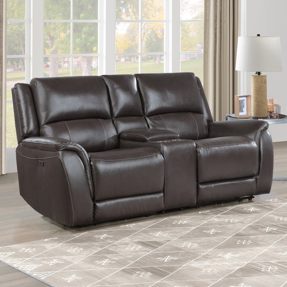 Alexandria Power Leather Reclining Conso. Picture 6