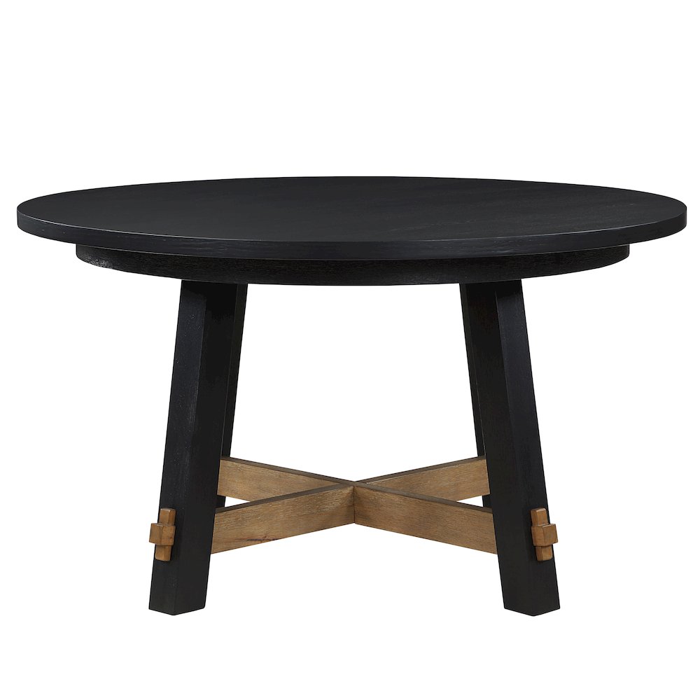 Aubrey 54" Round Dining Table, Black. Picture 3