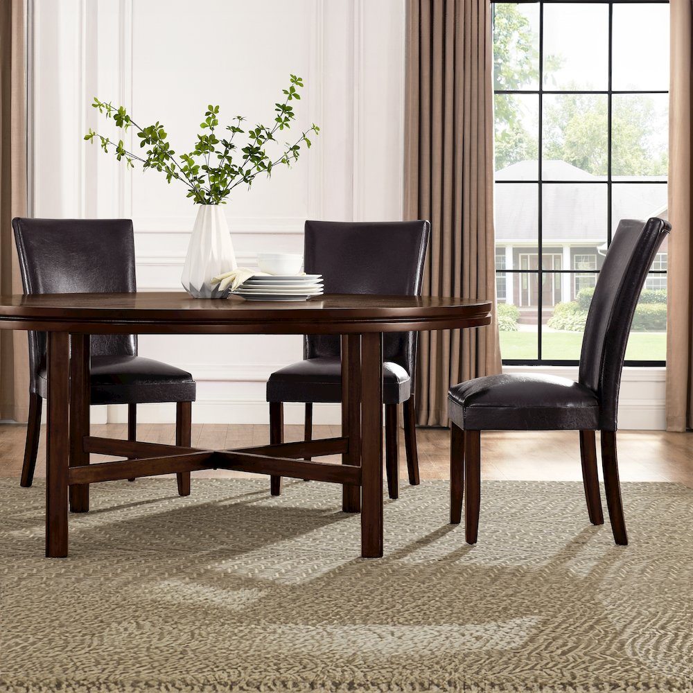 Hartford 72in Dining Set 9 PC with Brown Chairs. Picture 6