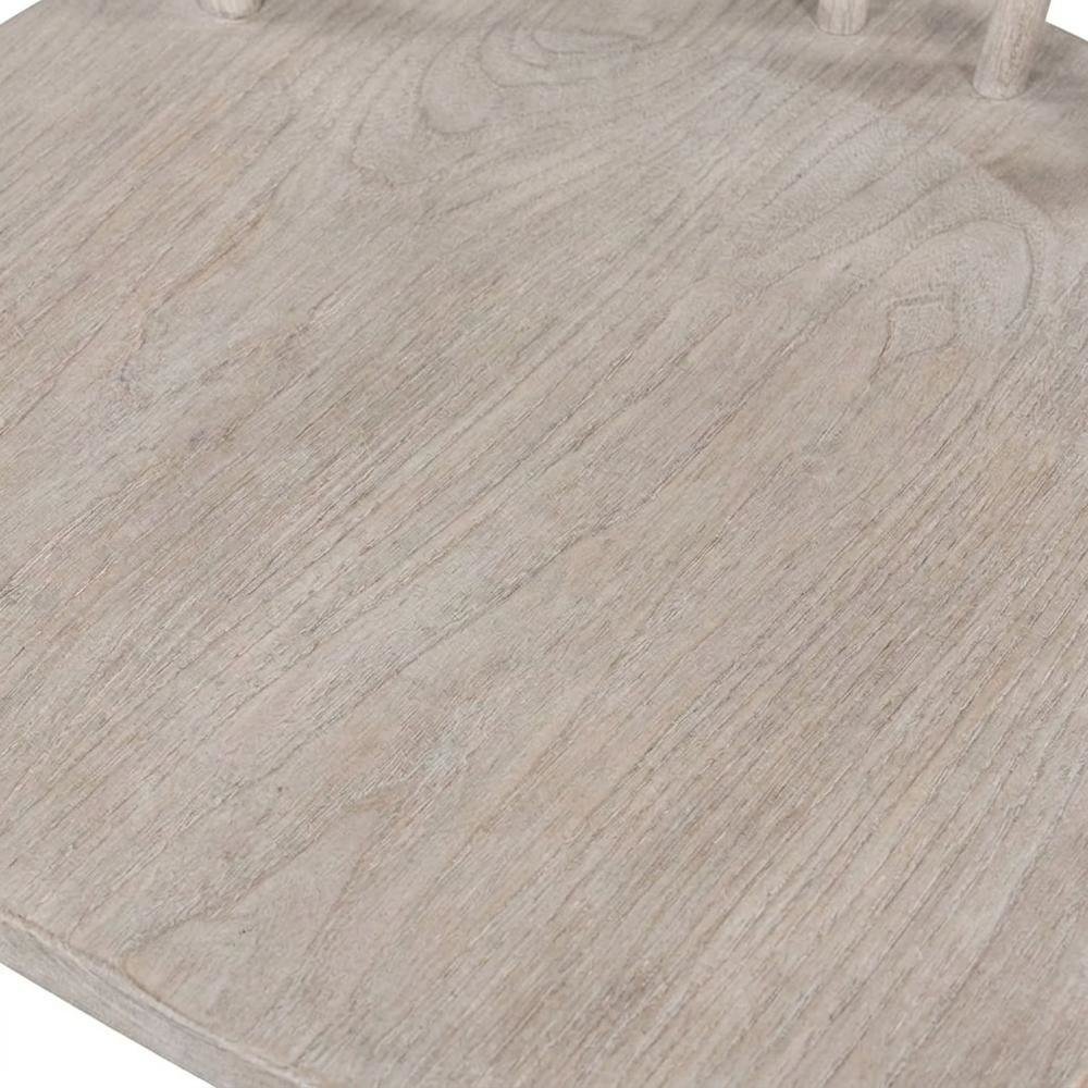 Solid Rubberwood Dining Chair with Curved Back for Dining Room, Tan. Picture 6