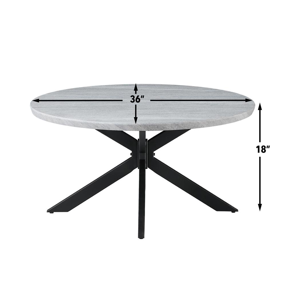 Keyla Faux-Marble Round Cocktail Table. Picture 4