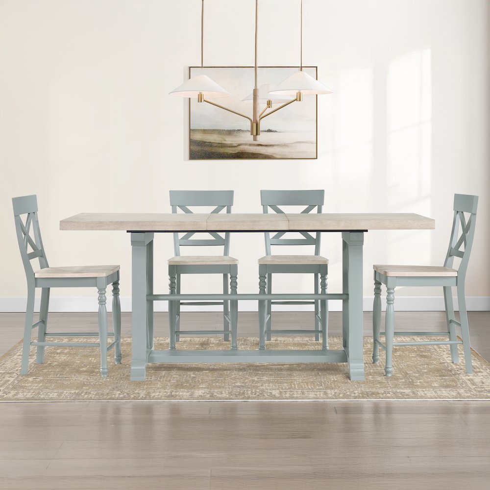 Darcy 7pc Counter Dining Set Green. Picture 6