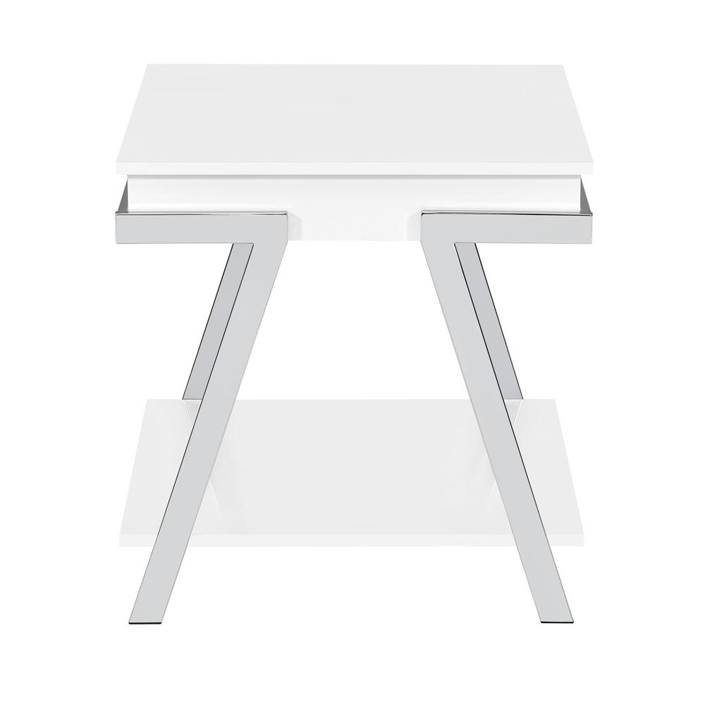 Zena White Square End Table. Picture 1