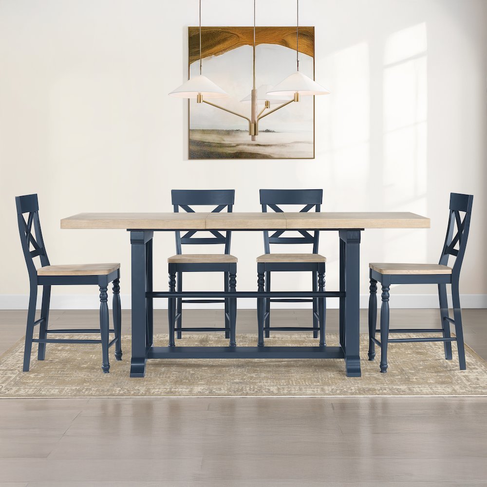 Darcy 7pc Counter Dining Set Blue. Picture 6
