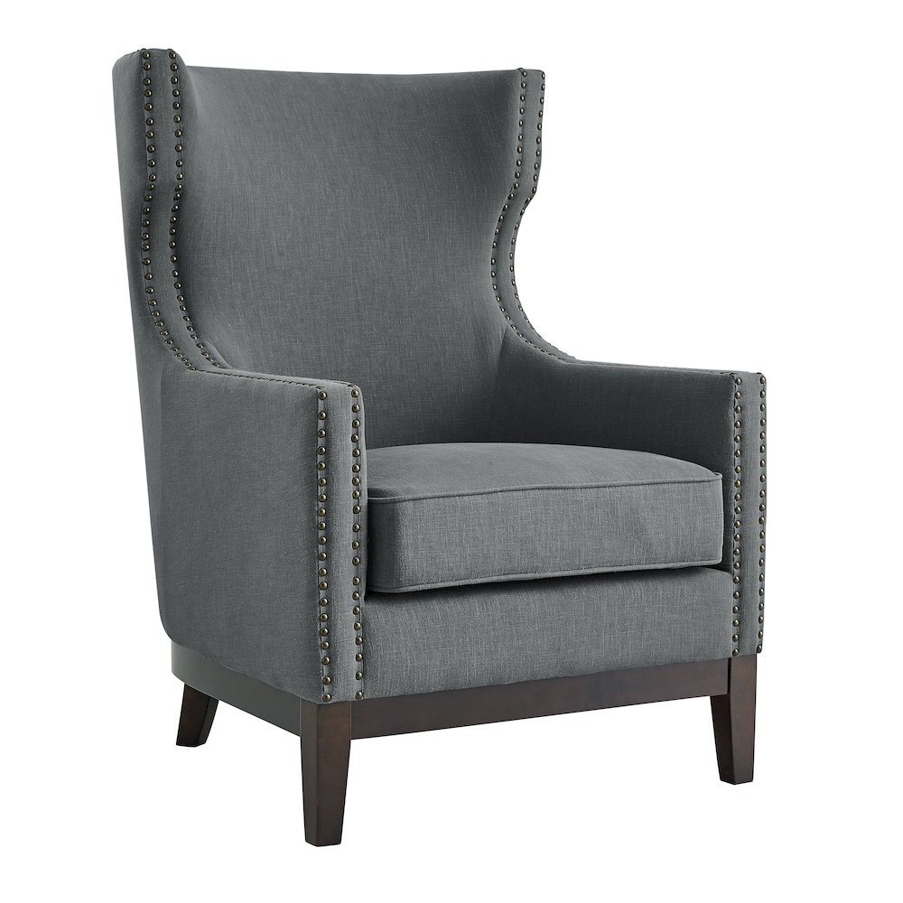 Roswell Linen Accent Chair - Gray. Picture 1