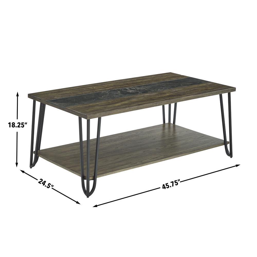 Harper Cocktail Table with Sintered Stone Inlay. Picture 4