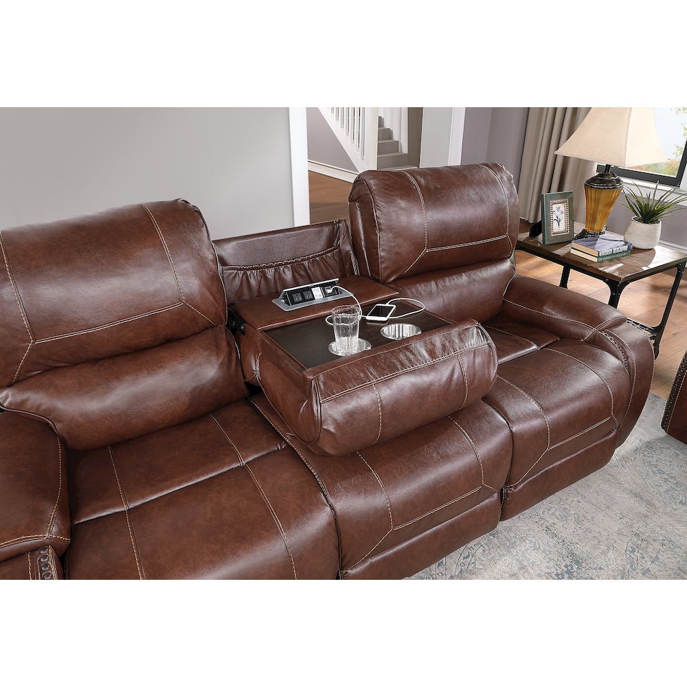 Keily Brown Manual Console Loveseat. Picture 7
