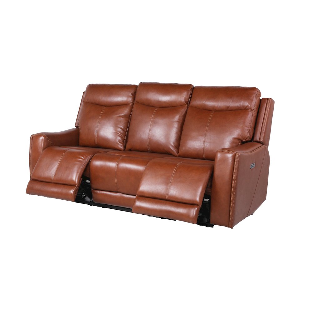 Natalia Power Recliner Sofa - Caramel Leather. Picture 3