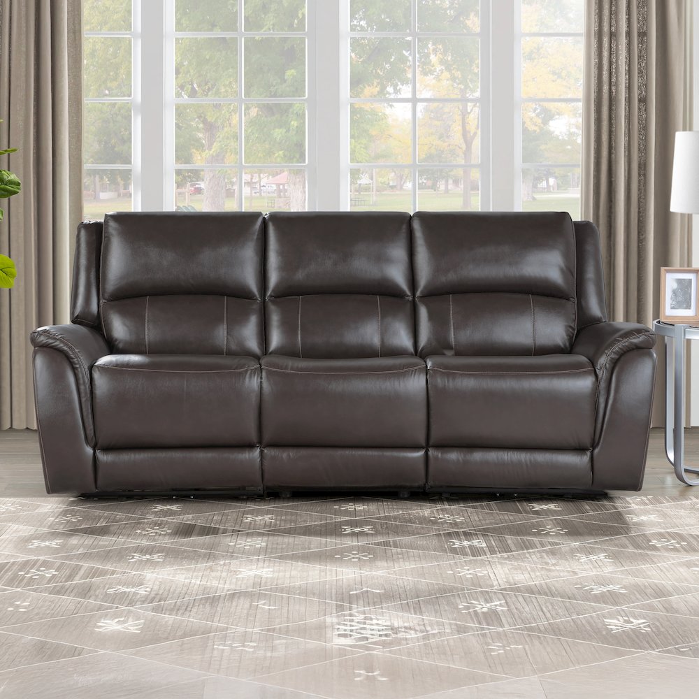 Alexandria Power Leather Reclining Sofa. Picture 5