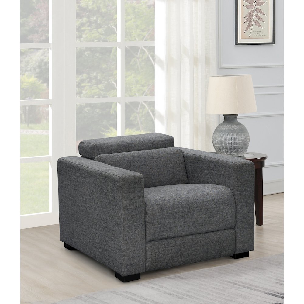 Zara Power Reclining Chair - Charcoal. Picture 3