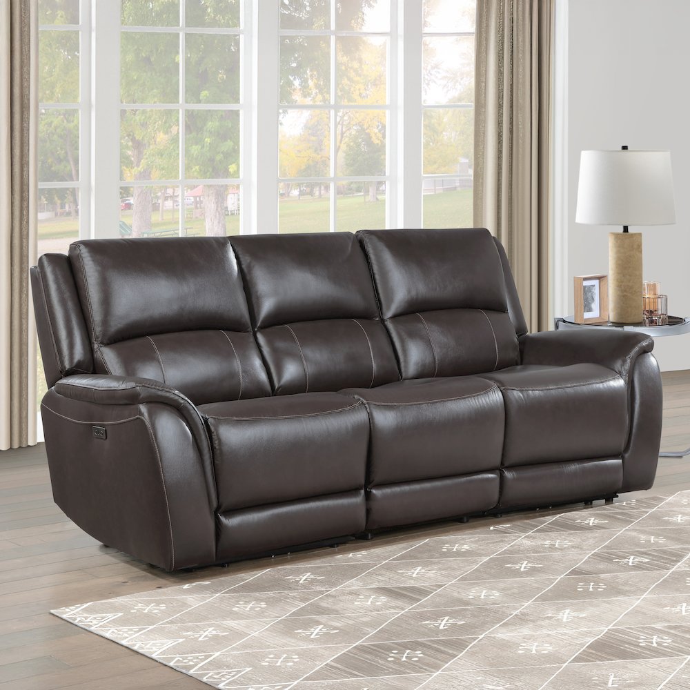 Alexandria Power Leather Reclining Sofa. Picture 6