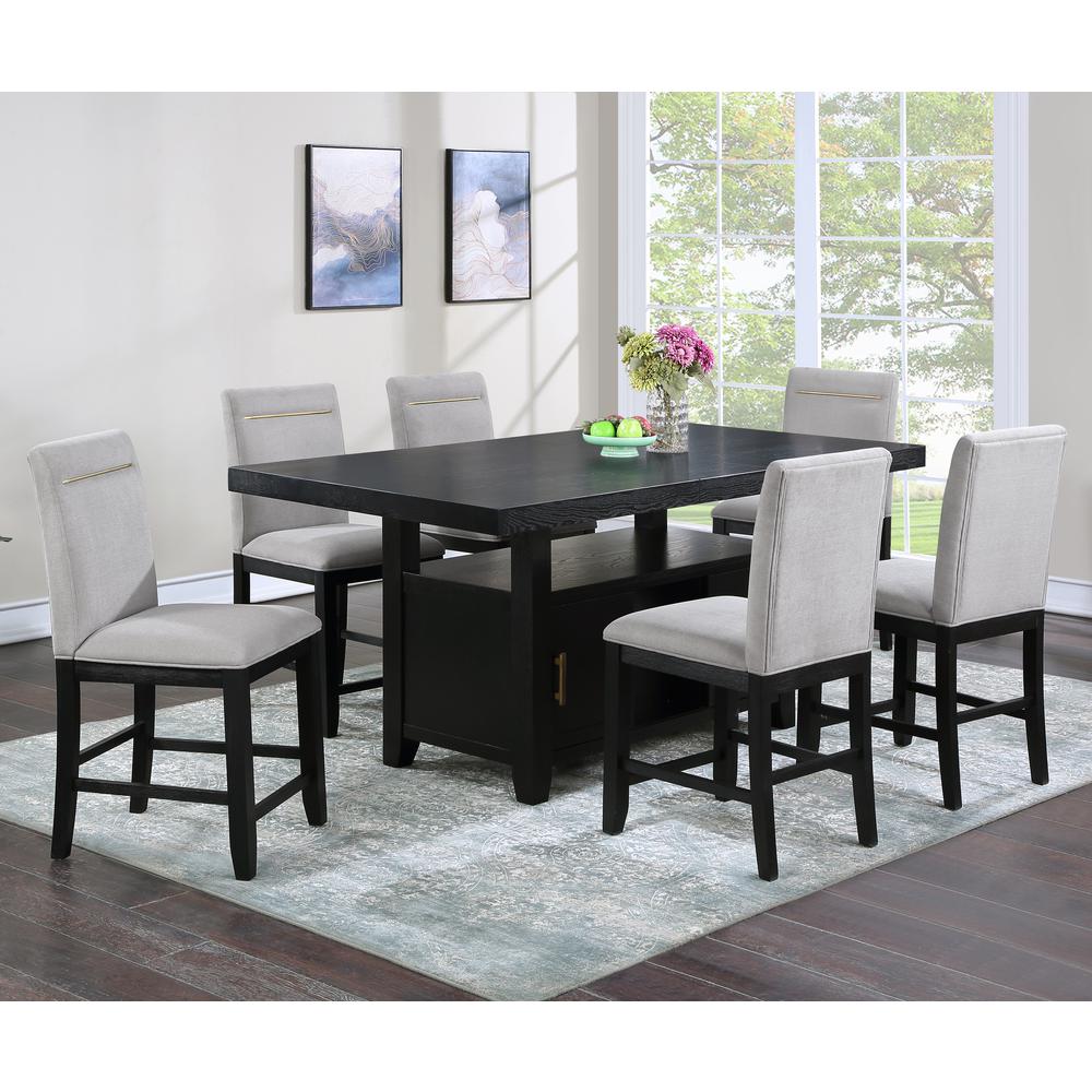 Yves Counter Chair - Grey (set of 2). Picture 7