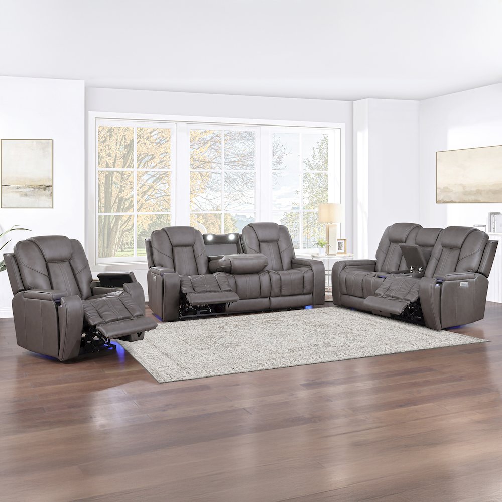 Daniel 3-Piece Triple-Power Leather Recl. Picture 6