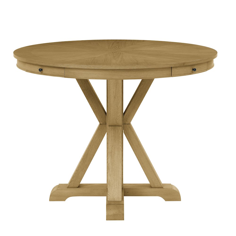 Rylie Counter Table & 4 Swivel Counter Chairs, Natural Finish. Picture 2
