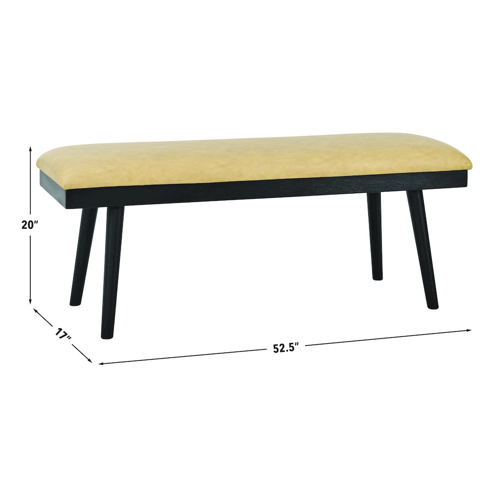 Vida 49″ Sand Vegan Leather Dining Bench. Picture 6