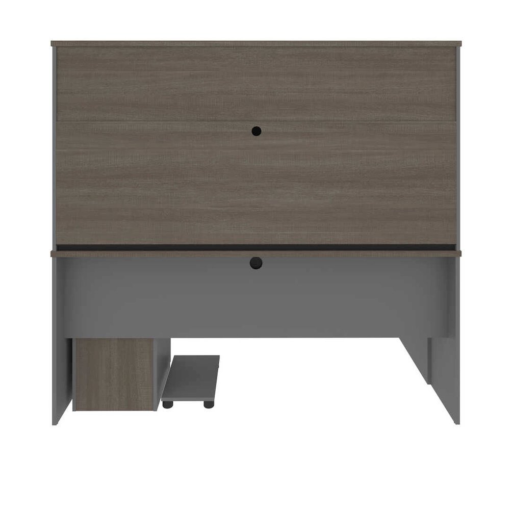 72W L-Shaped Desk with Pedestal and Hutch. Picture 3