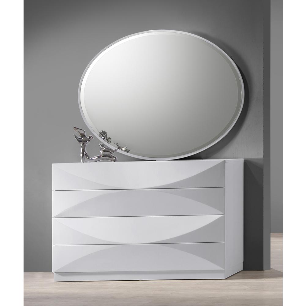Dresser Accent Mirror, Gloss White. Picture 1