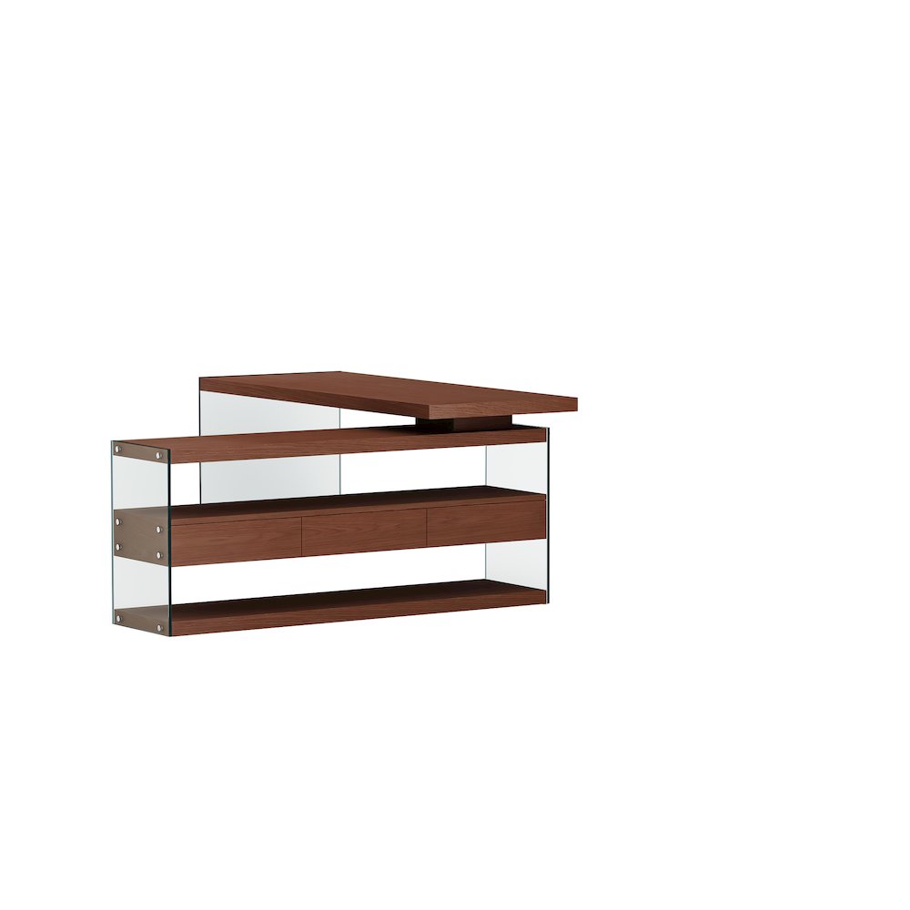 Rotatable Wooden Desk W/ 3 Drawers And 3 Shelves. Picture 2