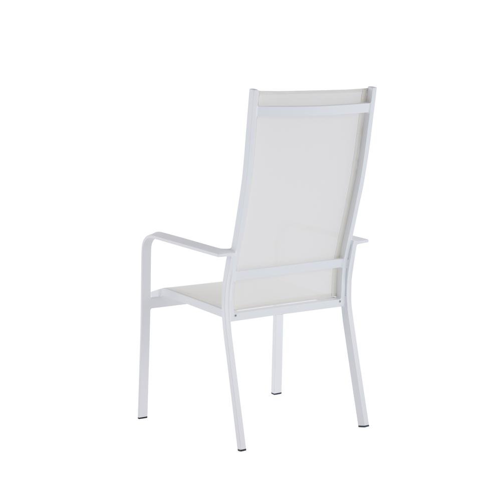 White Patio Chair Set of 2 with Aluminum Frame, High Back Deck Chairs. Picture 4