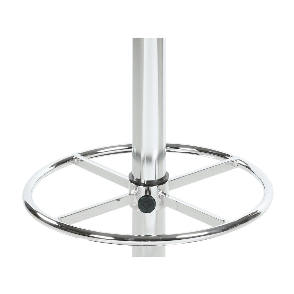 Glass Bar Table with Chrome Base – Counter Height Round Cocktail Table. Picture 5