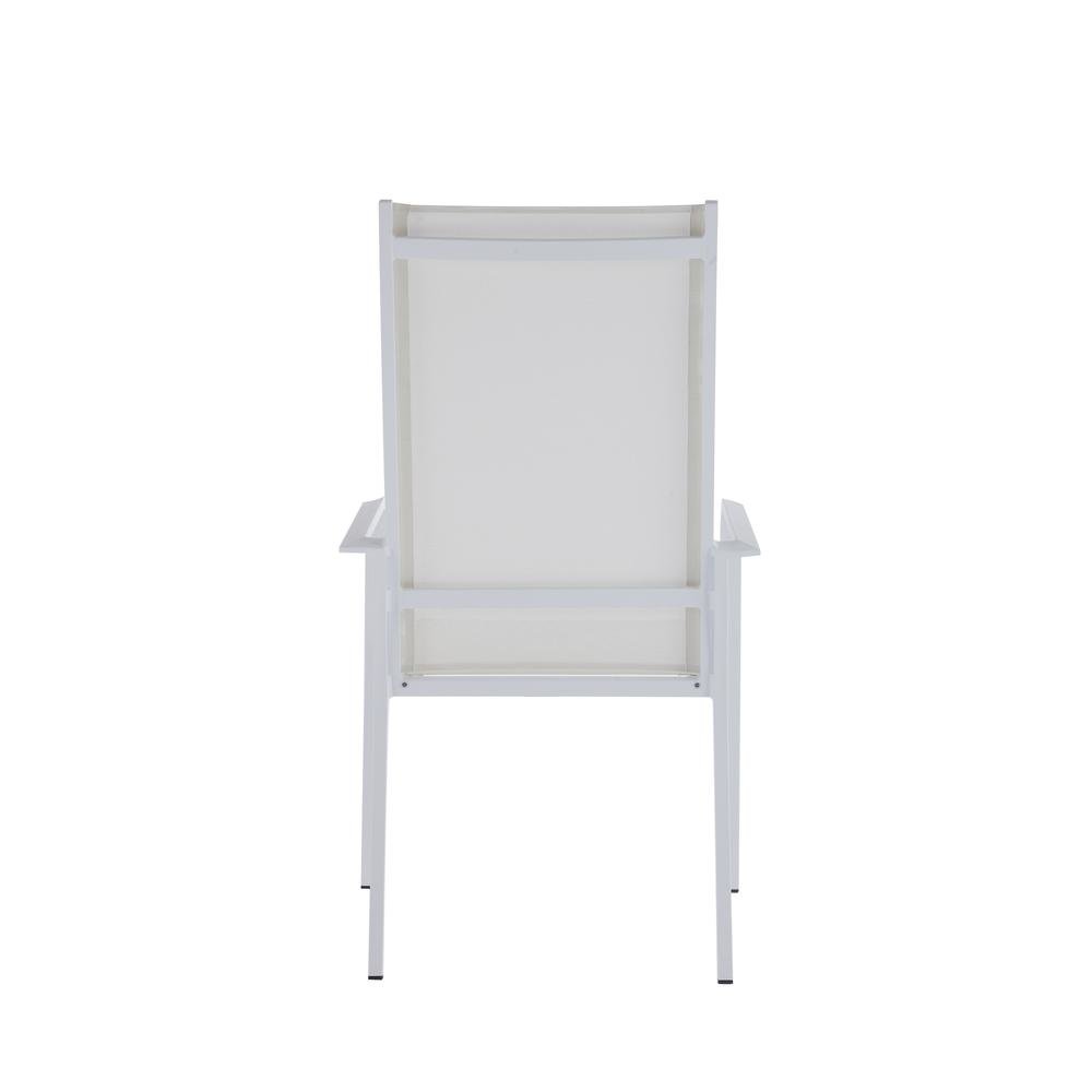 White Patio Chair Set of 2 with Aluminum Frame, High Back Deck Chairs. Picture 7