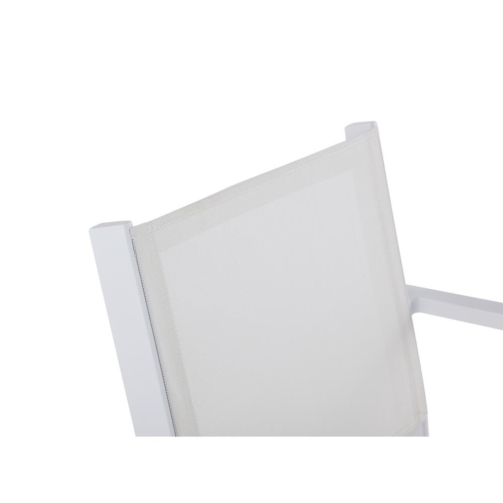 White Patio Chair Set of 2 with Aluminum Frame, High Back Deck Chairs. Picture 8