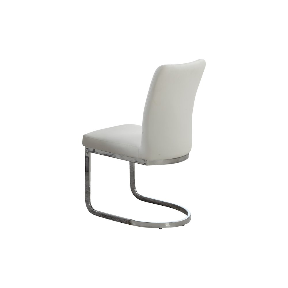 Channel Back Cantilever Side Chair  - Set Of 4, White. Picture 3