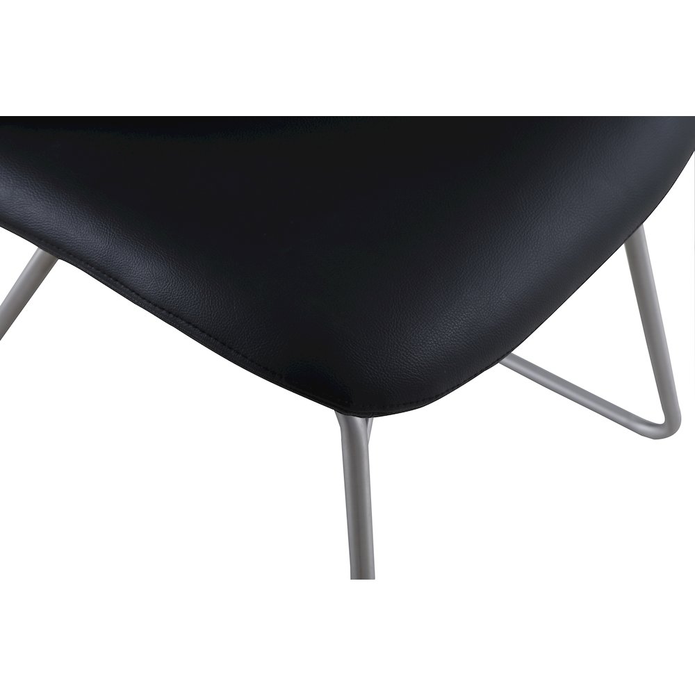 Curved Back Side Chair W/ Sled Base - Set Of 2, Black. Picture 4