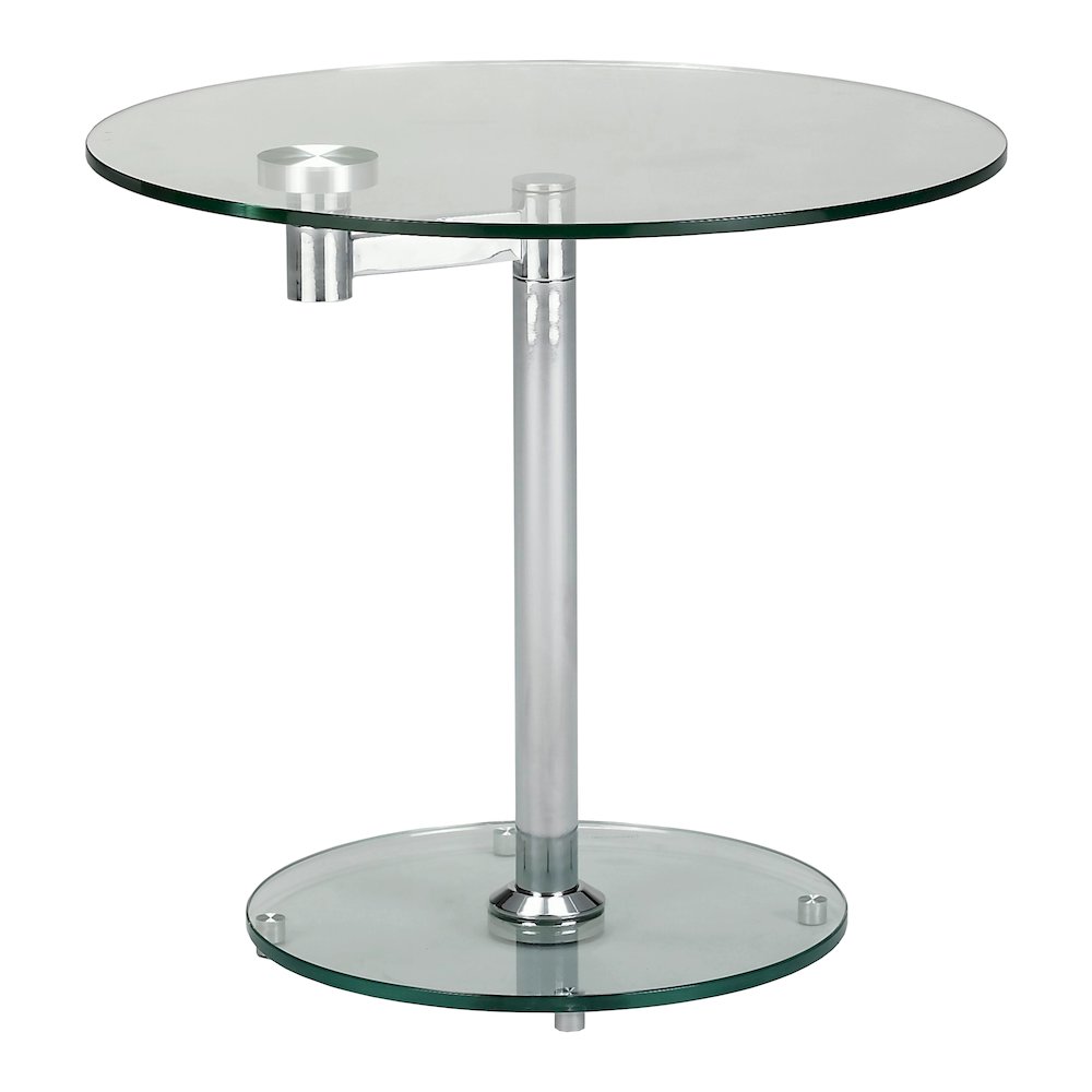 24" Rotating Round Glass Lamp Table. Picture 1