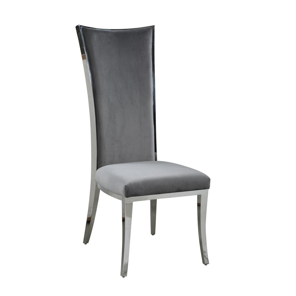 High Back Upholstered Chair w/ Stainless Steel Frame. Picture 5