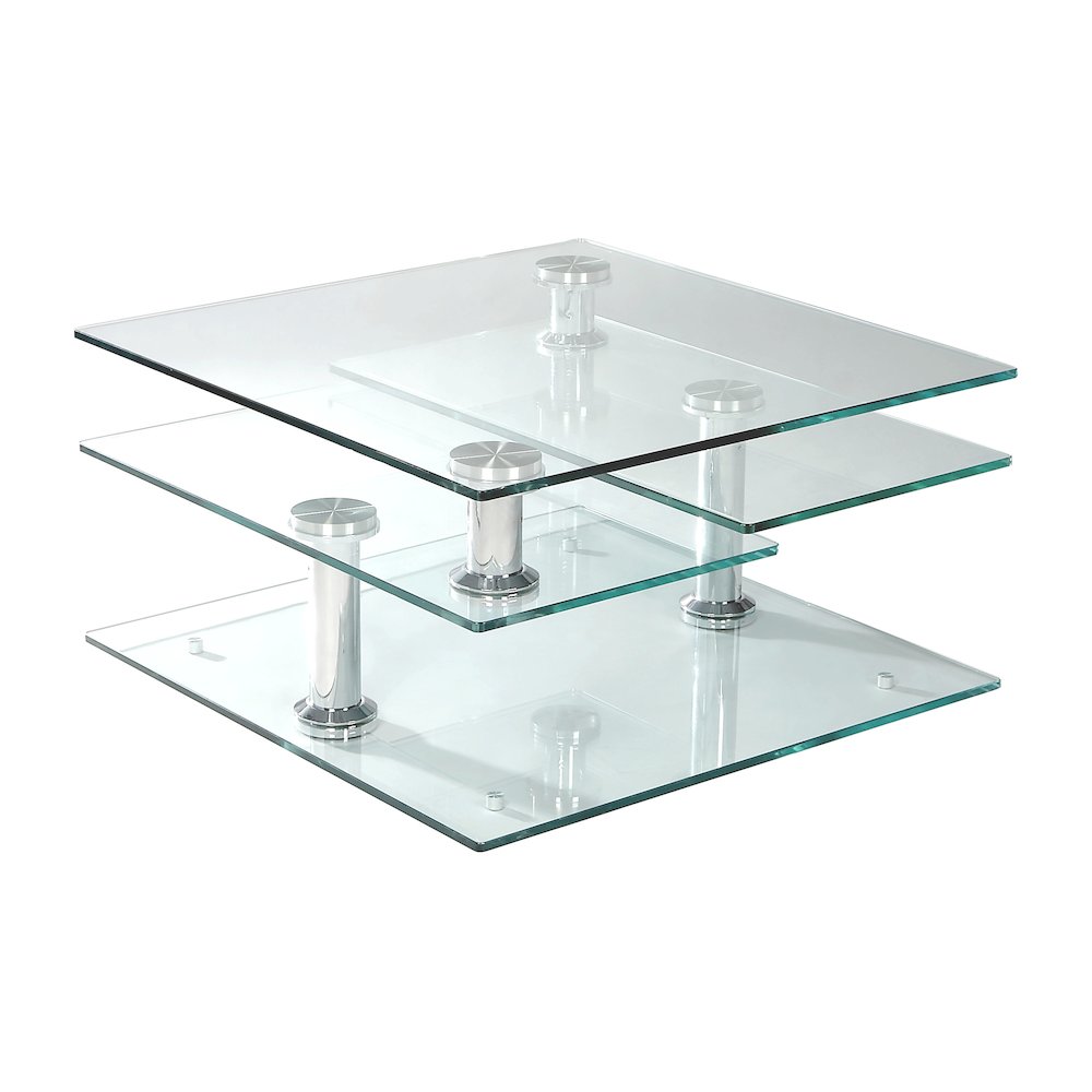 Contemporary Multi-Top Motion Glass Cocktail Table. Picture 1