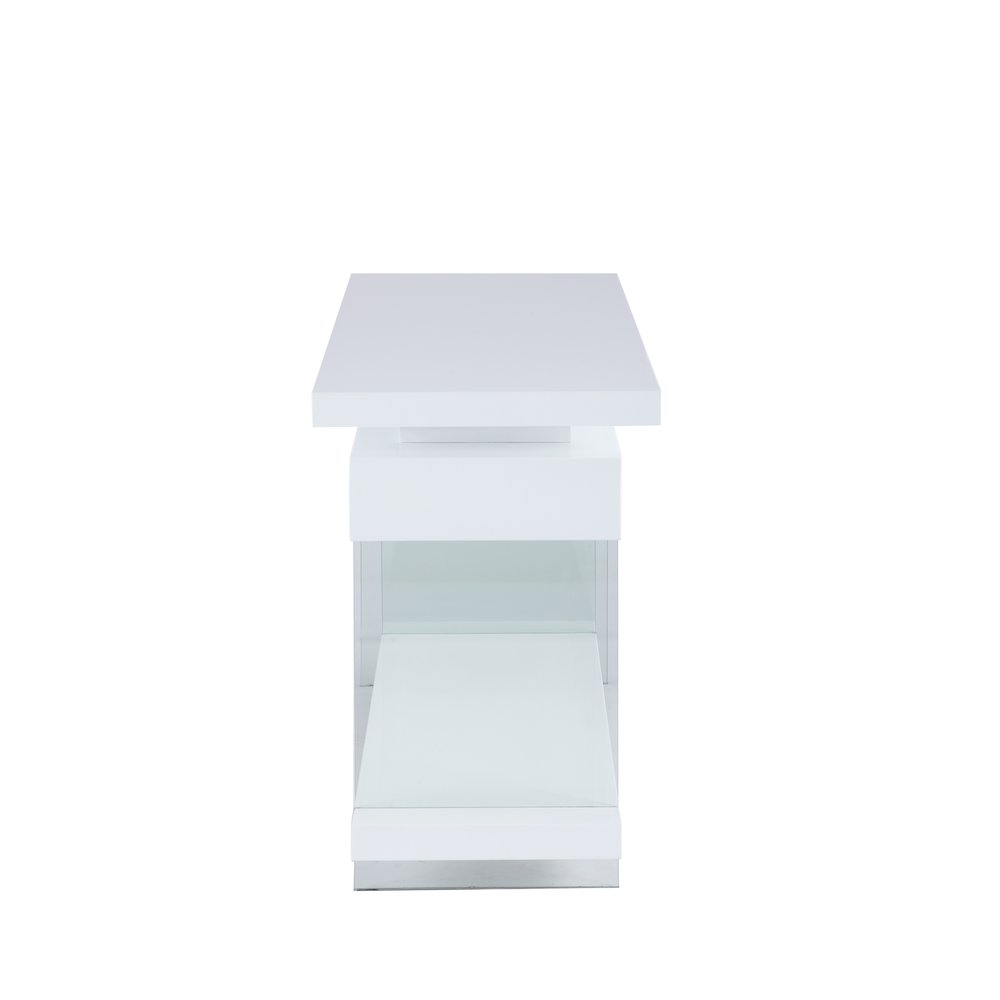 Modern Rotatable Glass & Wooden Desk W/ Drawers & Shelf. Picture 8